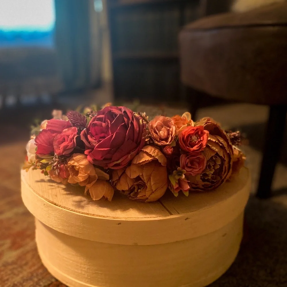 Bohemian Bridal Handcrafted Floral Hair Wreath Photography